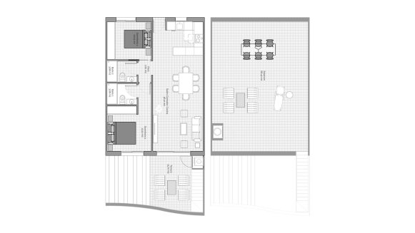 Apartment floor plan, 2 bedrooms in MARQUES GOLF RESORT No. 4 (2D)